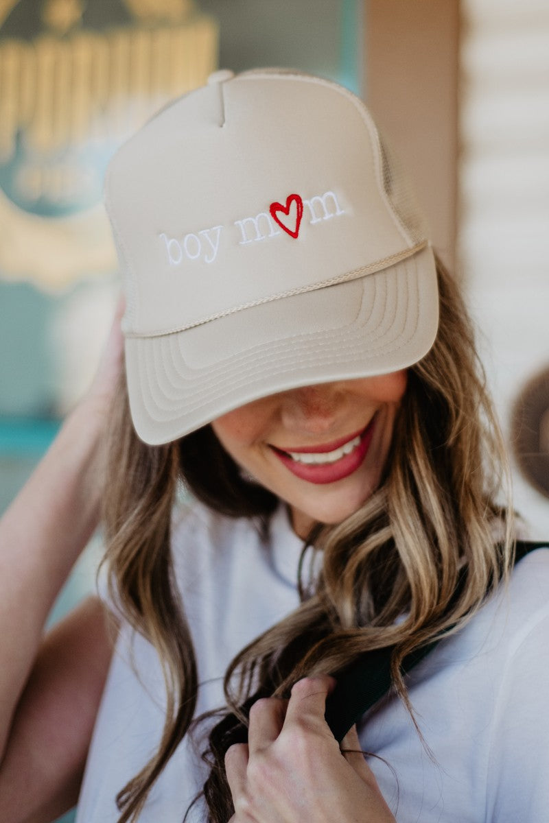 Boy Mom (Red Heart) Foam Wholesale Trucker Hat