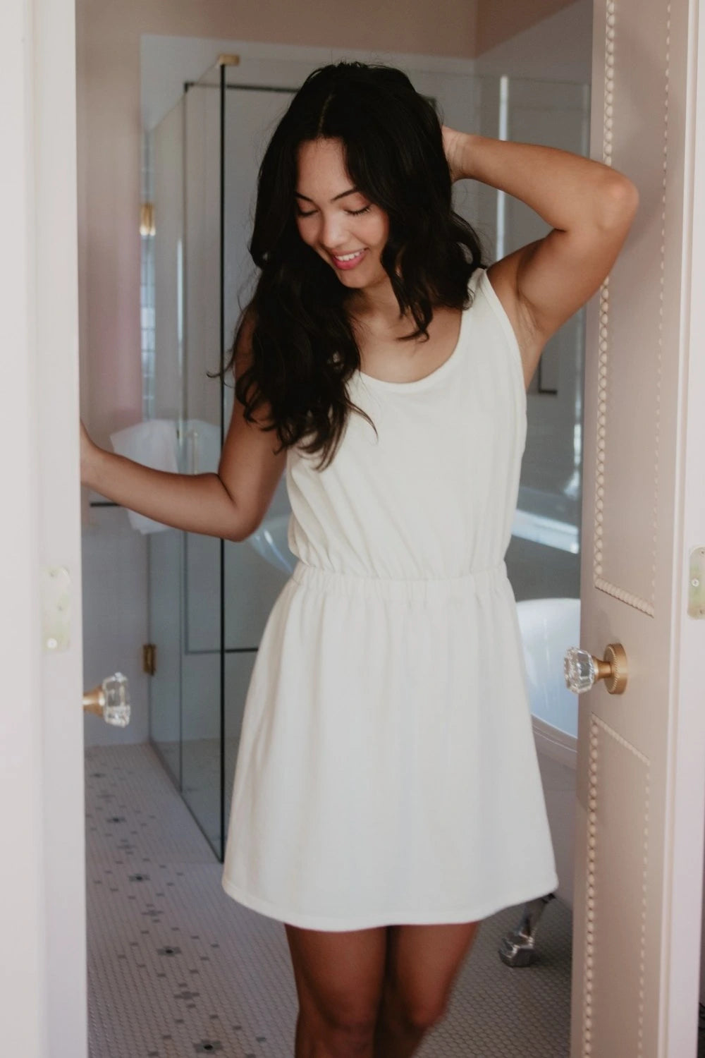 Cream Garment Washed Dress | Wholesale Casual Dresses