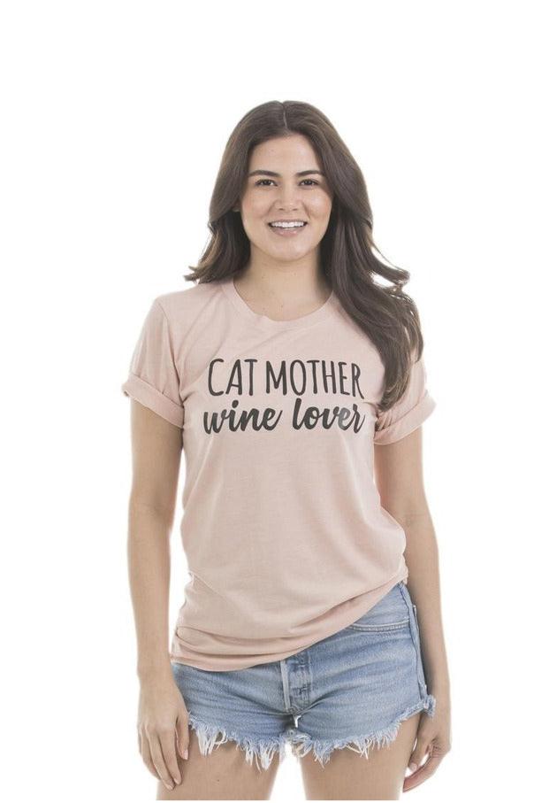 Cat Mother Wine Lover Wholesale T-Shirts