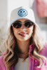 Light Blue Checkered Happy Face Wholesale Vintage Hat