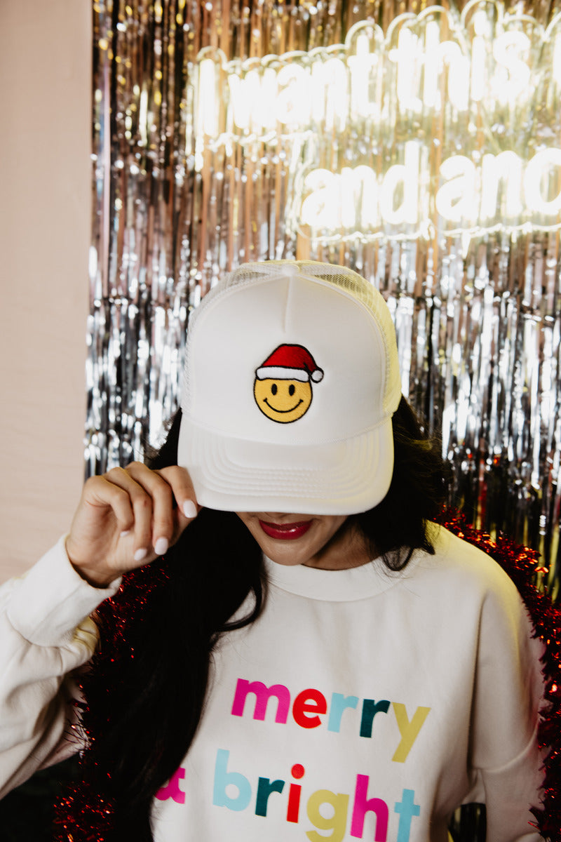 Santa Happy Face Wholesale Embroidered Foam Trucker Hat