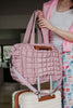 Mauve Quilted Wholesale Garment Duffel Bag w/ Pass-Thru Slip