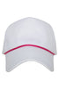 White Fabric Trucker Hat with Pink Rope Wholesale