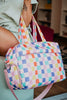 Multicolored Checkerprint Wholesale Weekender w/ Pass-Thru Slip