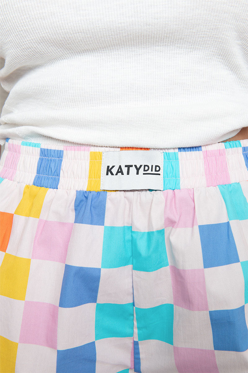 Multicolored Checker Wholesale Boxers Female