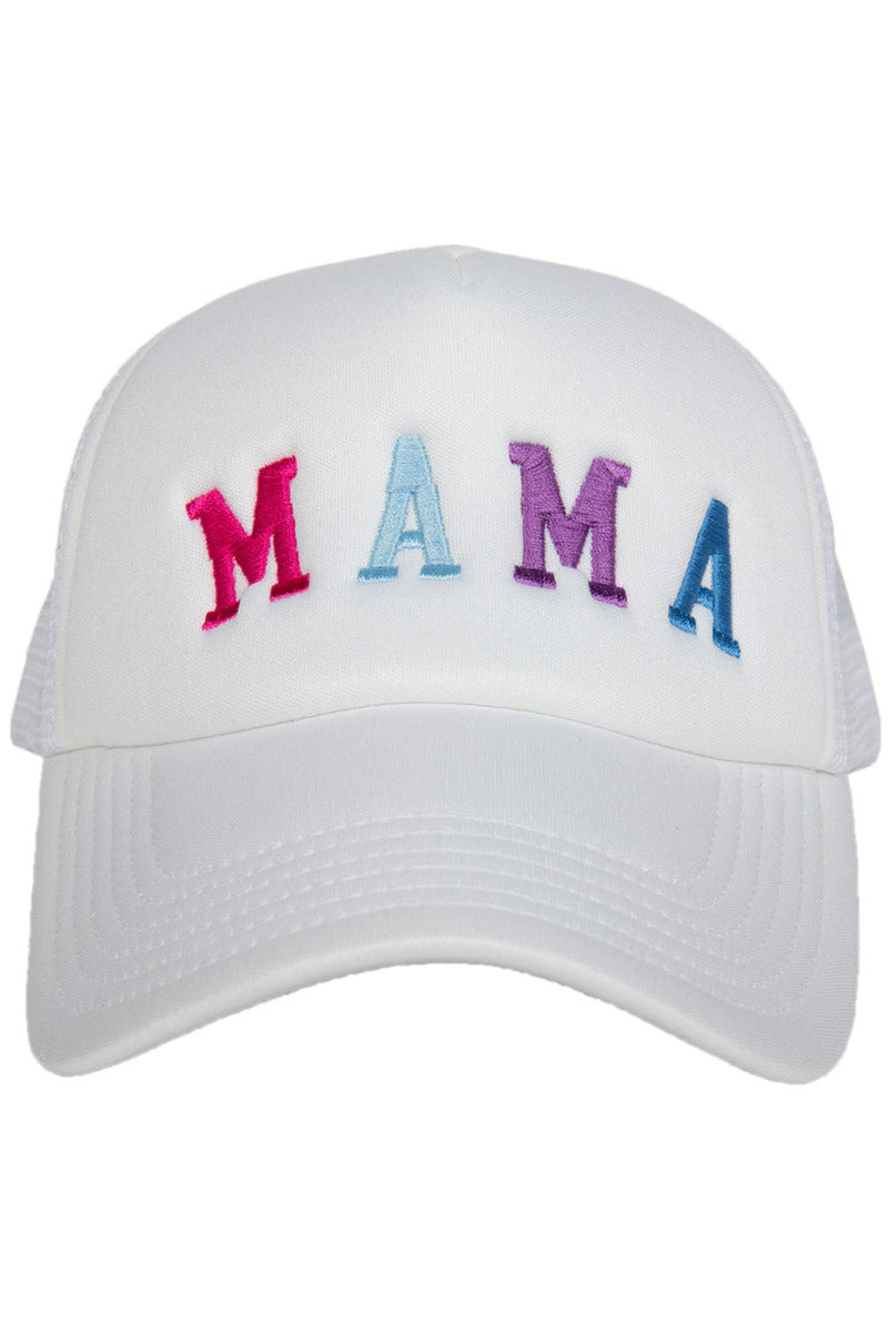 MAMA (Multicolored) Wholesale Trucker Hat (White Foam)