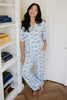 Light Blue Toile Bows Wholesale Matching PJ Pants Set