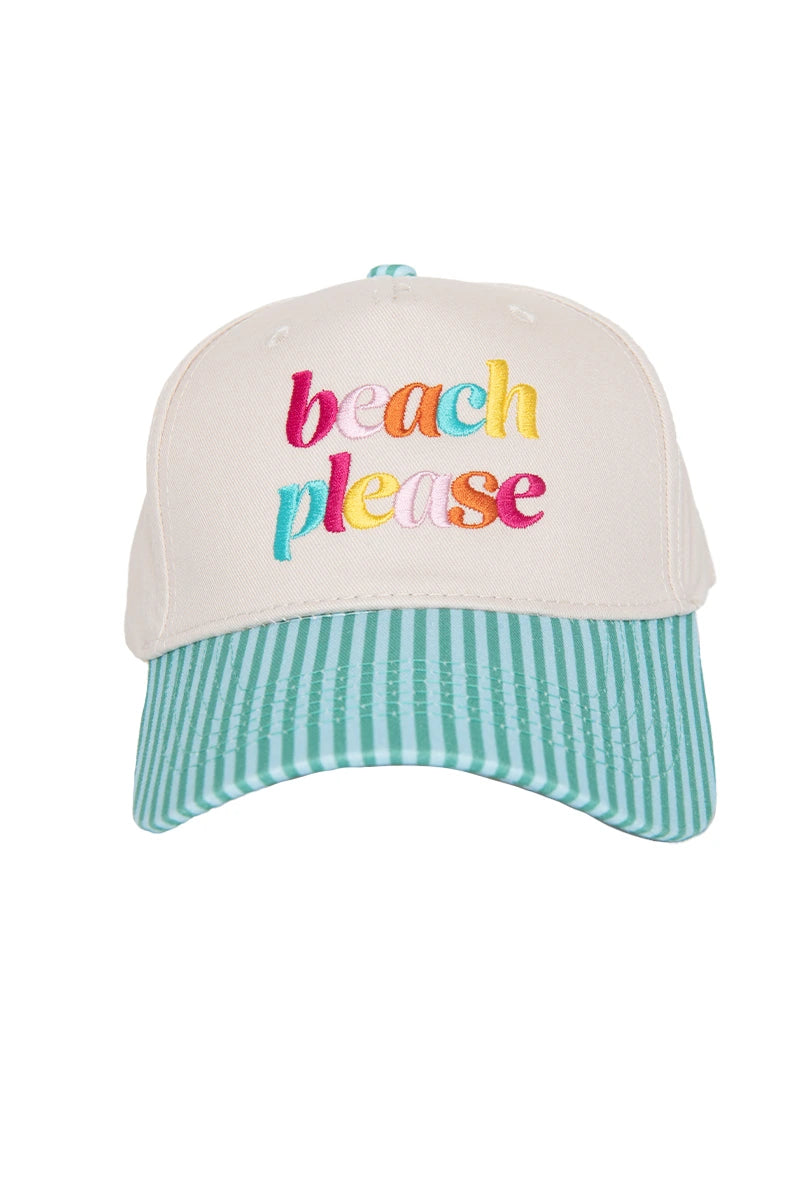 Beach Please (Lowercase) Two-Toned Hat for Women