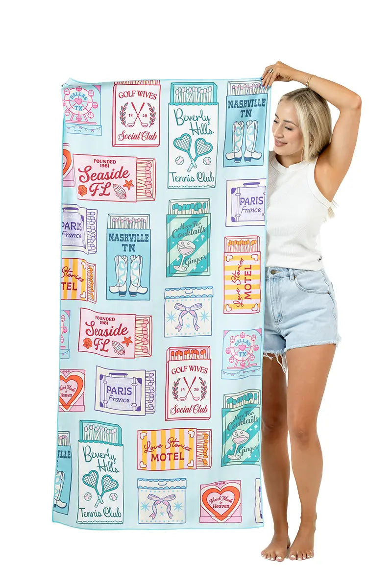 Traveling Matchbook Wholesale Microfiber Beach Towels