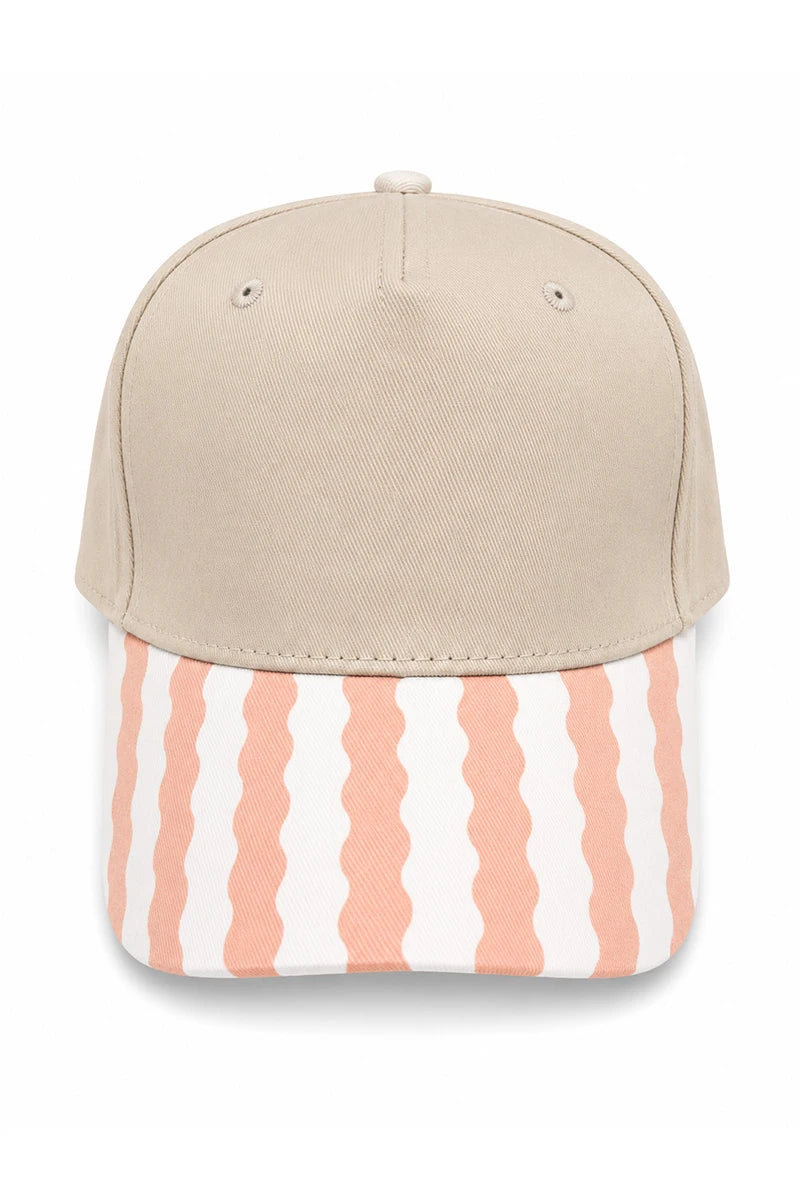 Peach Wave Blank Wholesale Two-Tone Hat