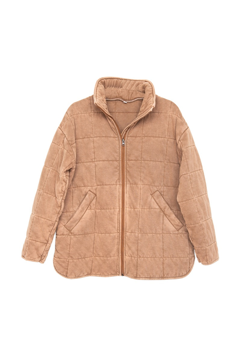 Brown Women's Wholesale Quilted Jackets