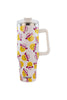 Cowboy Happy Face Travel Tumbler with Handle