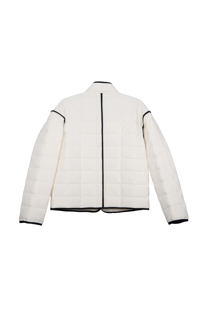White Wholesale Quilted Trim Jacket