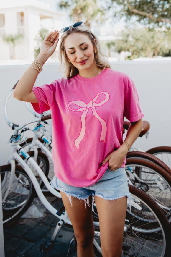 Pink Coquette Bow Wholesale Women's Graphic Tee