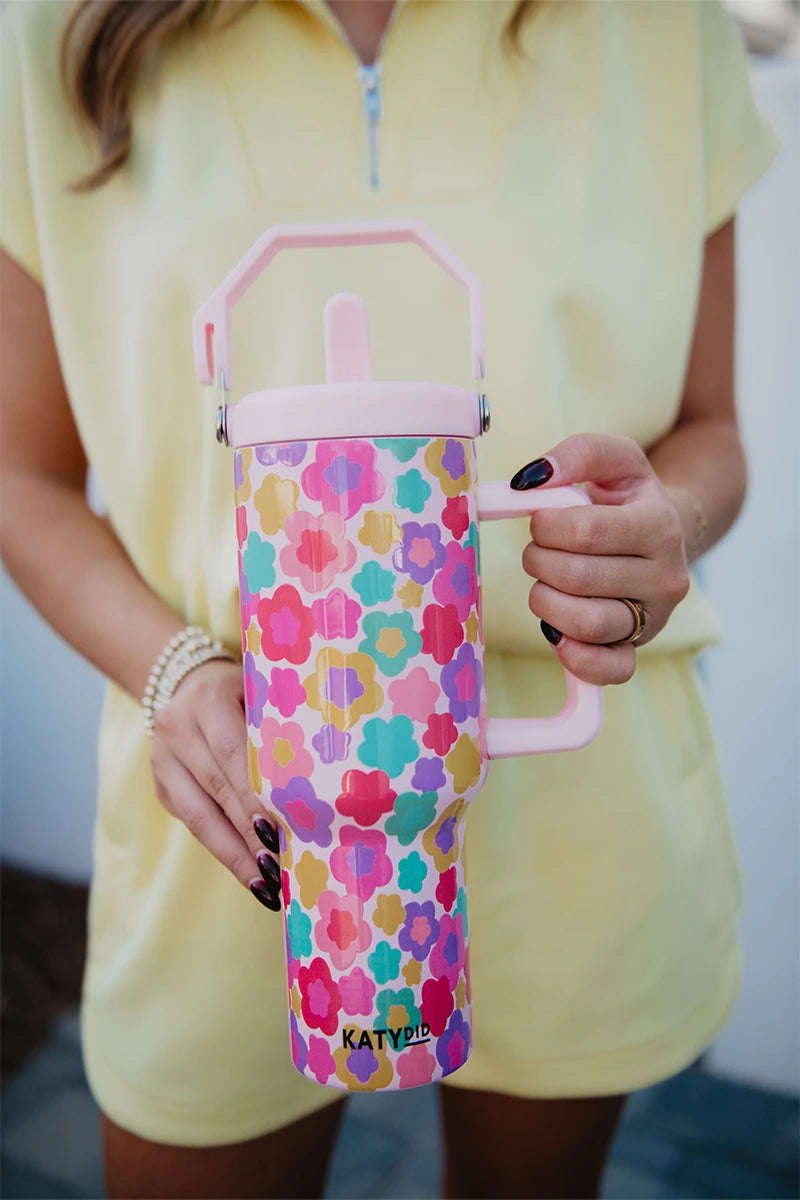 Groovy Multicolored Flowers Wholesale Drink Tumbler