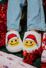 Santa Christmas Wholesale Happy Face Sherpa Slippers