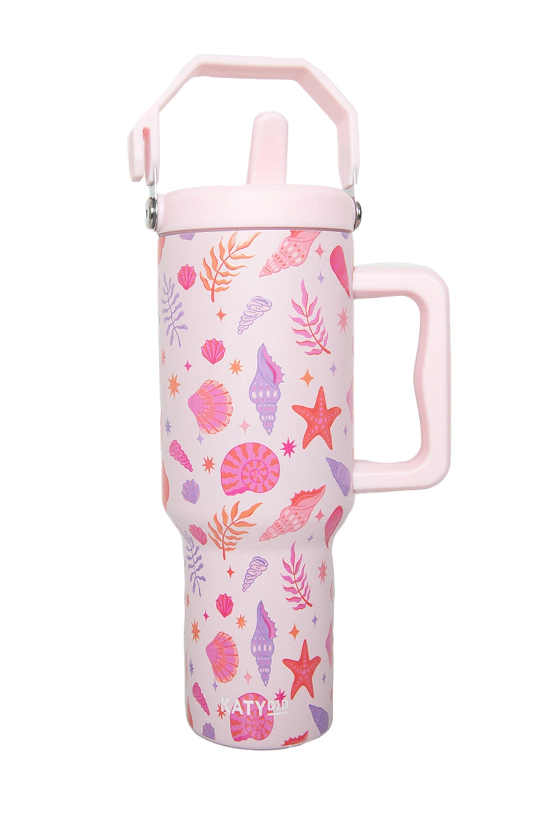 Beach Seashells Wholesale Tumbler with Straw