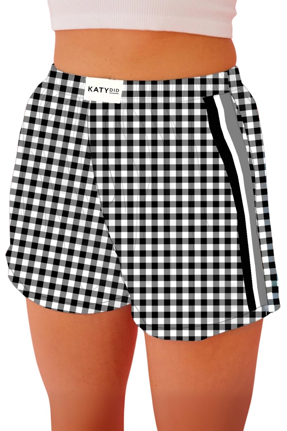 Black Plaid Wholesale Boxer Shorts Women