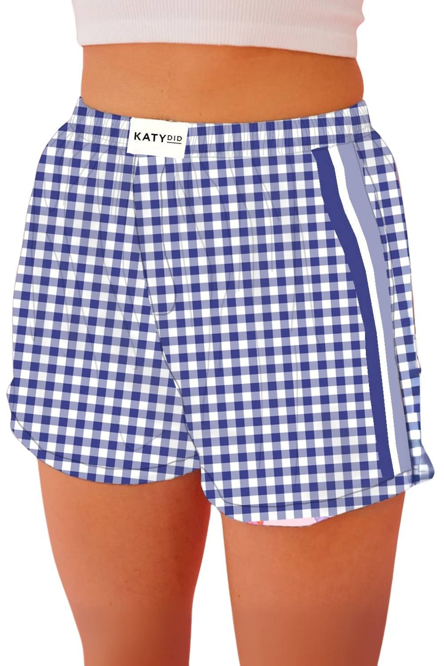 Royal Blue Plaid Wholesale Boxer Shorts for Ladies