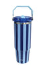 Cabana 30 Oz Wholesale Tumbler (Light Blue and Navy Striped)