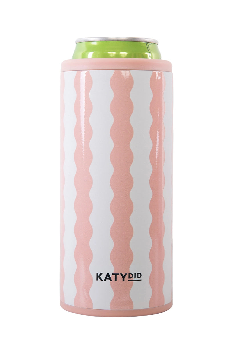 Peach Scalloped Slim Can Cooler Wholesale