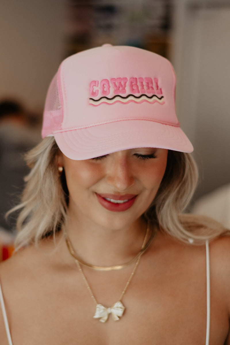 COWGIRL Spelled Out Foam Wholesale Trucker Hat