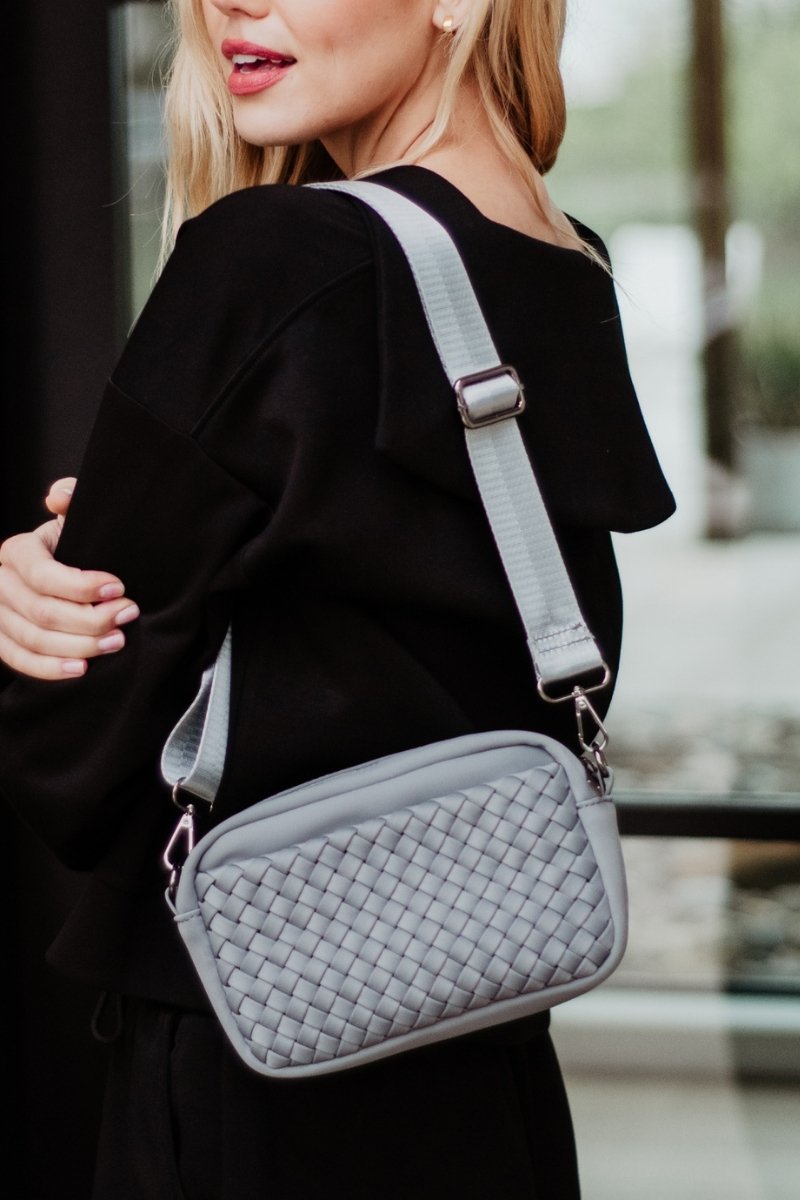 Gray Woven Crossbody Wholesale Bag