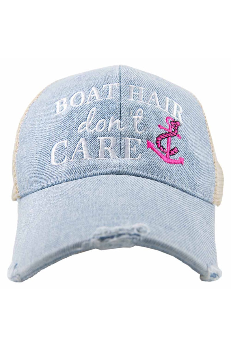 Boat Hair Don't Care Trucker Wholesale Denim Hats