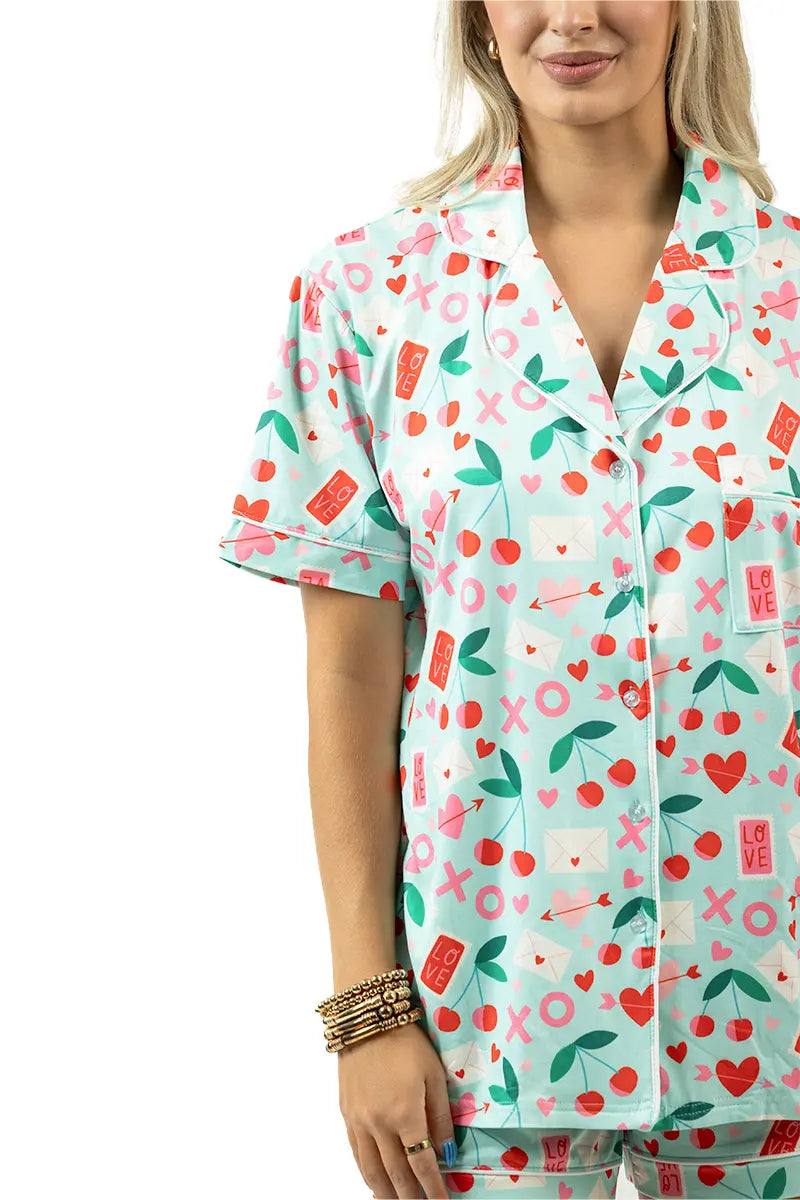 XO Cherries Wholesale Valentine's Pajamas Women