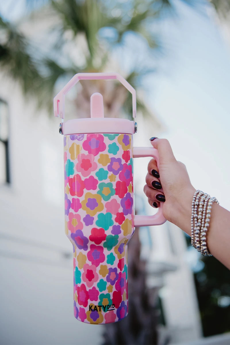 Groovy Multicolored Flowers Wholesale Drink Tumbler