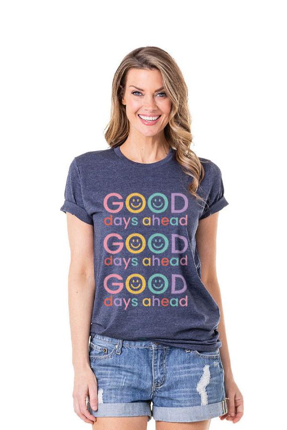 Good Days Ahead Happy Face Wholesale Graphic T-Shirt