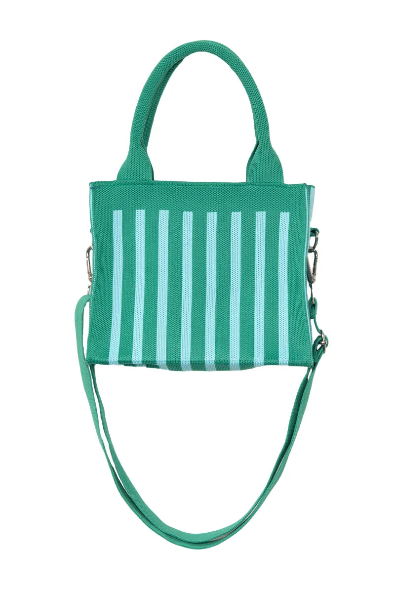Green Striped Mini Tote Handbag Wholesale
