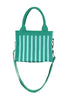 Green Striped Mini Tote Handbag Wholesale