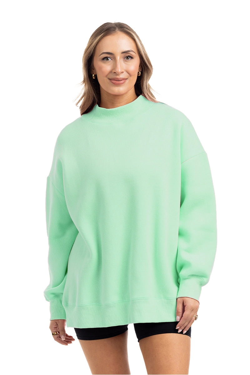 Wholesale Green Essential Mockneck Sweatshirt