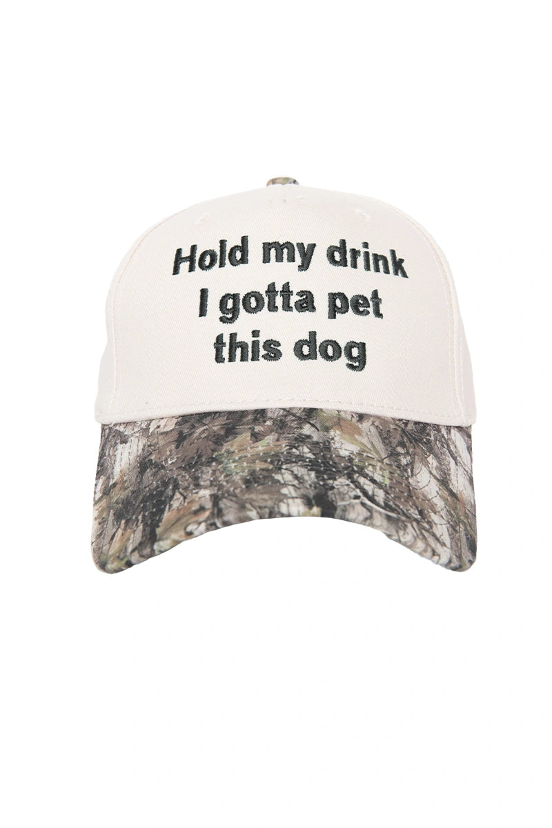 Hold My Drink I Gotta Pet This Dog Wholesale Vintage Hat