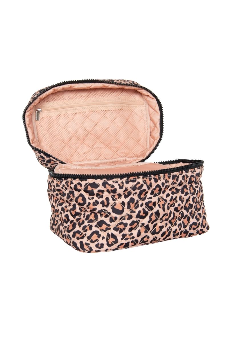 Brown Leopard Wholesale Quilt Cosmetic Bag for Makeup