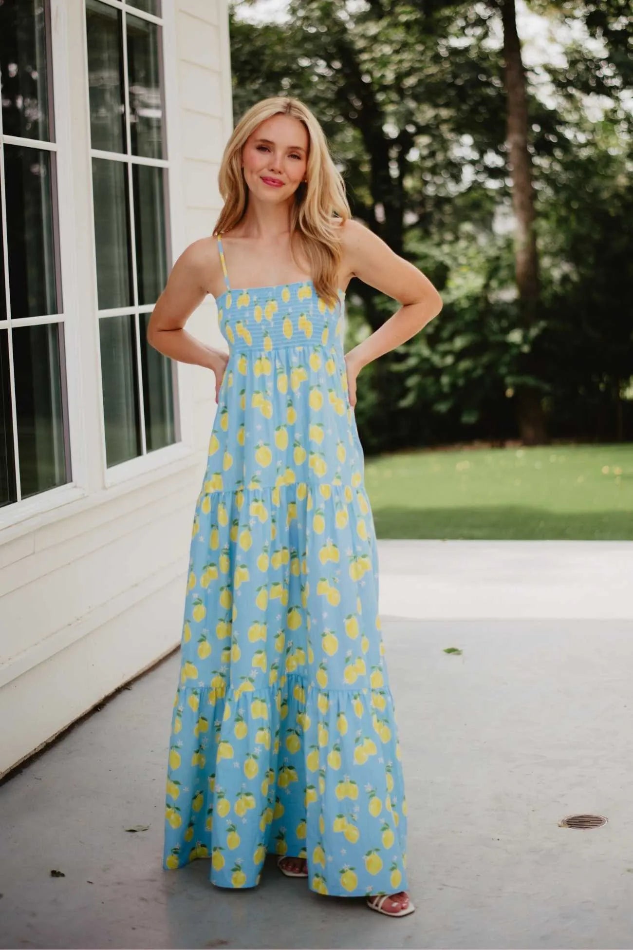 Zesty Lemons Maxi Summer Dresses Wholesale