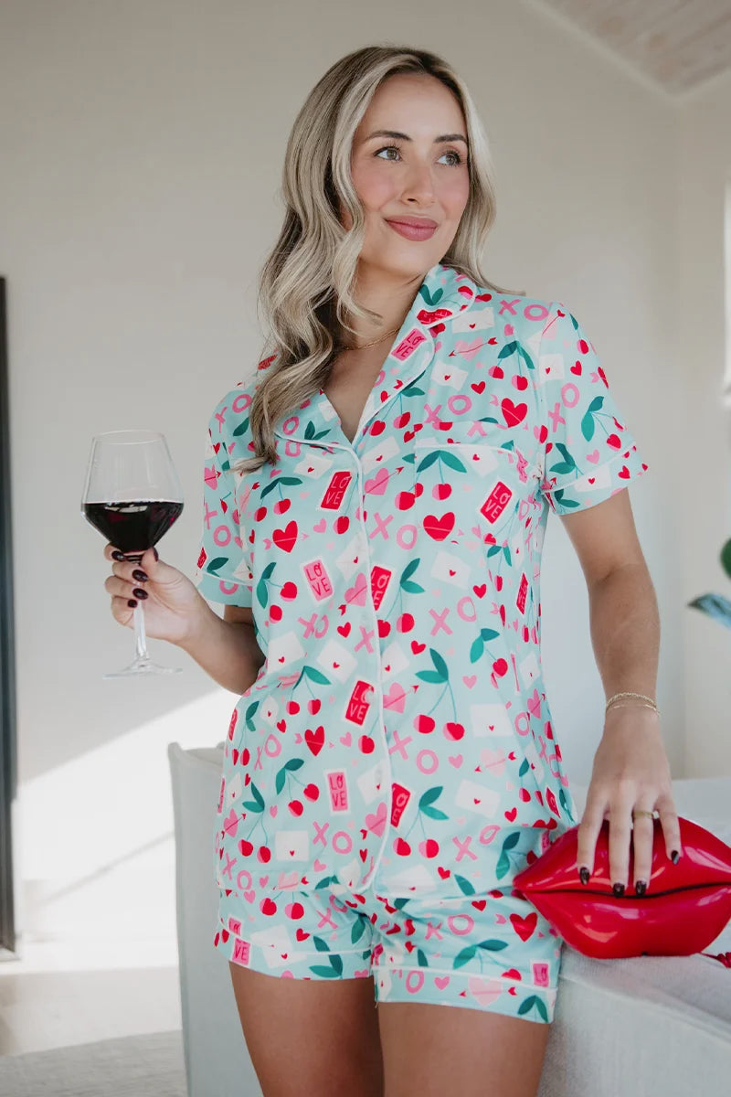 XO Cherries Wholesale Valentine's Pajamas Women