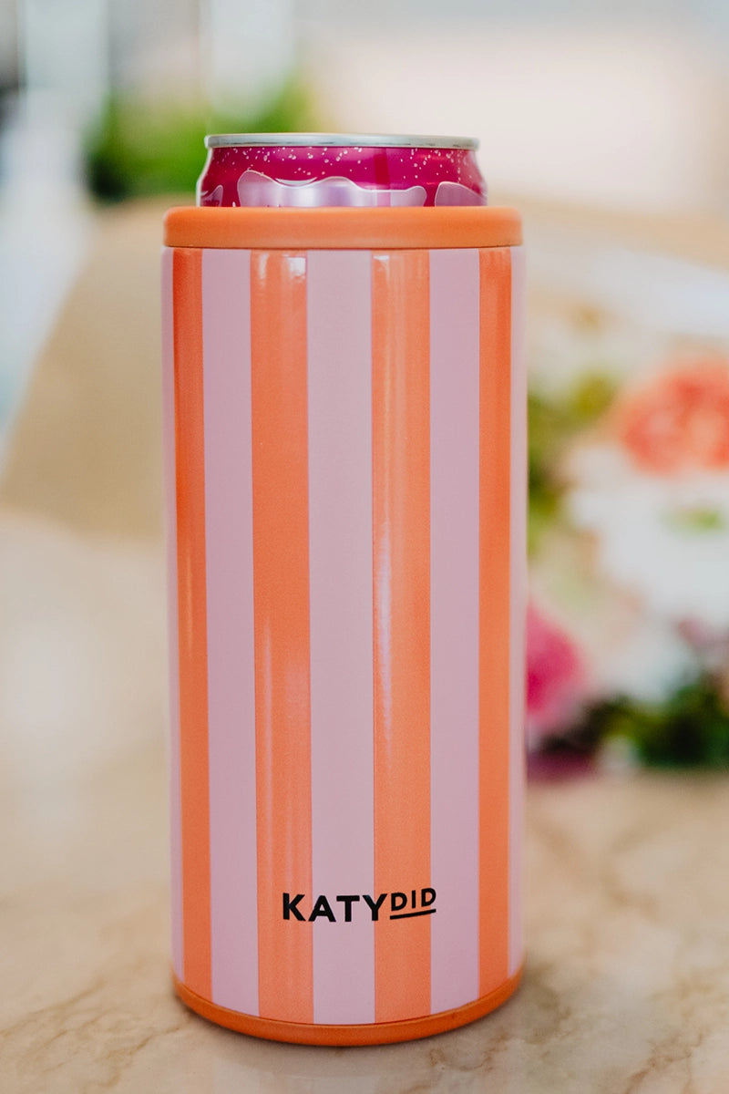 Pink and Orange Striped Insulated Drink Sleeve