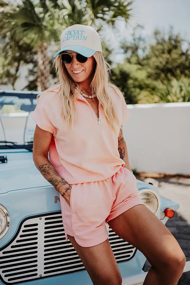 Peach Wholesale Scuba Pullover Set