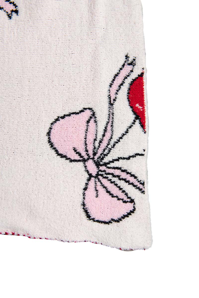 Cherry Bows All Over Wholesale Warm Throw Blanket