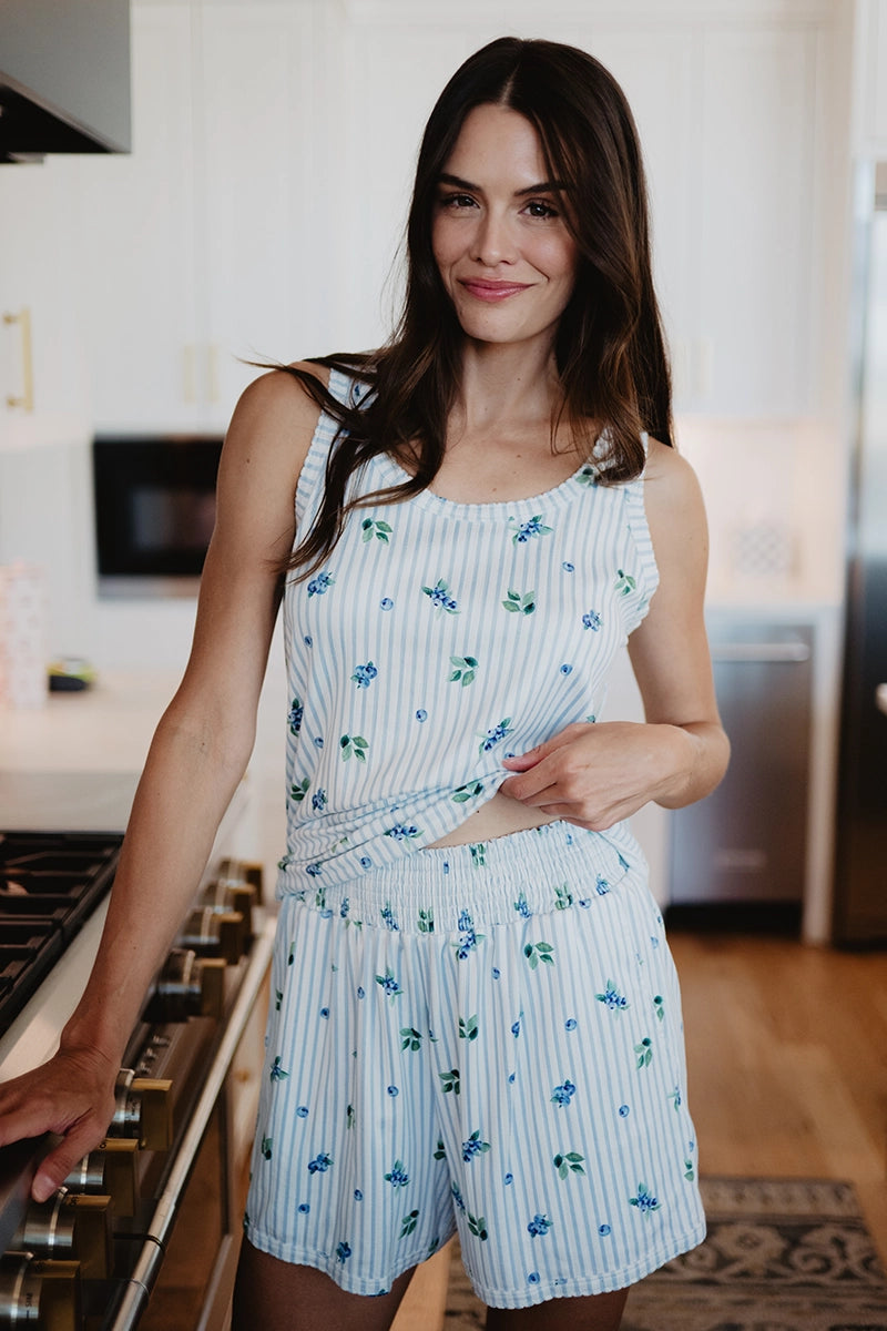 Blueberries Wholesale Ruffle Waist Pointelle Set