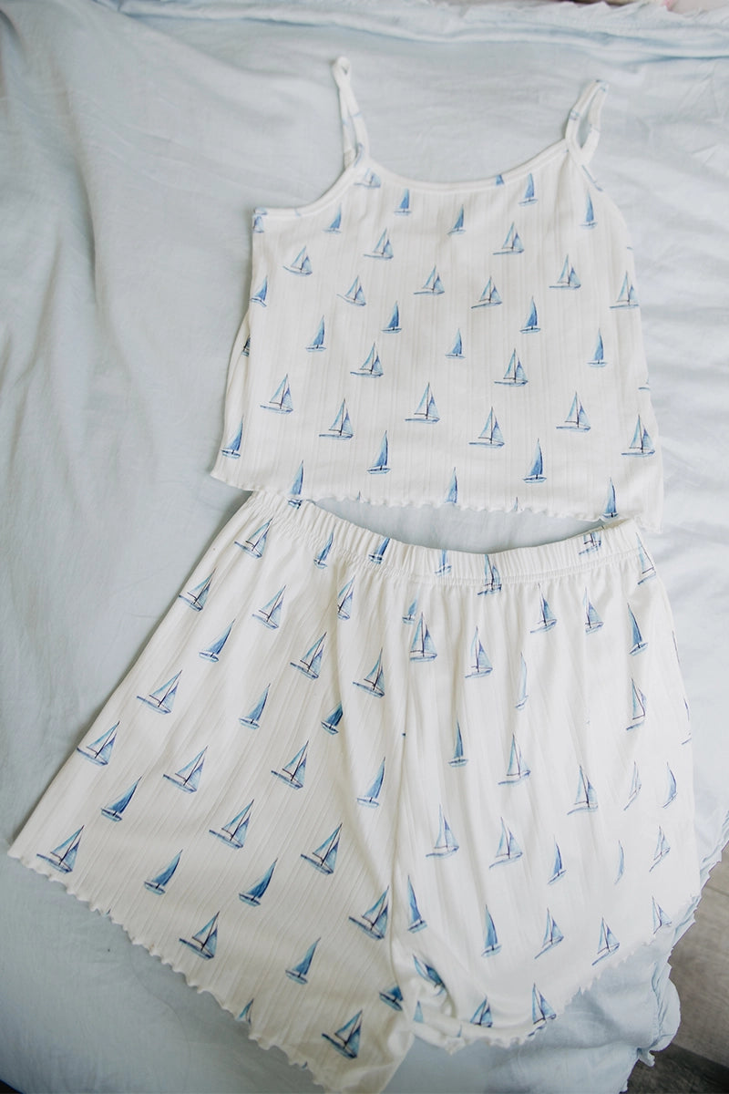 Sailboats Pointelle Tank Set