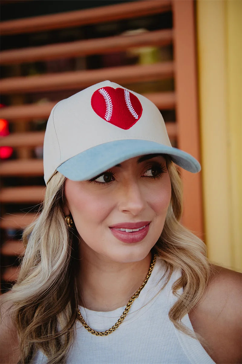 Red Baseball Heart Wholesale Classic Trucker Hats