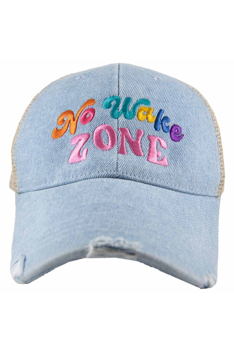 No Wake Zone Denim Wholesale Trucker Hat
