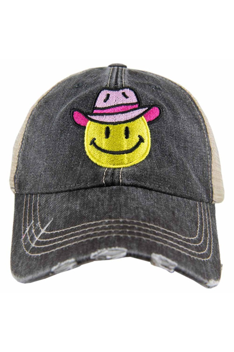 Cowboy Hat Happy Face Wholesale Trucker Hat