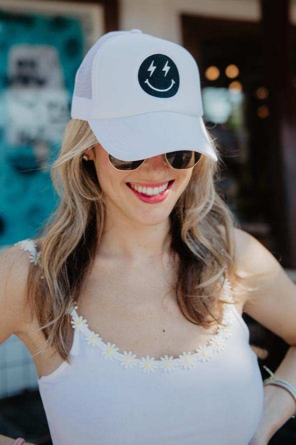 Black Lightning Happy Face Wholesale Iron On Patch for Hat (SET OF 3)