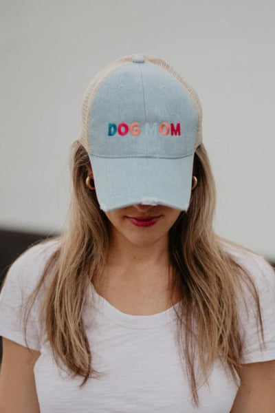 KATYDID Dog Mom Distressed Black, Gray & Teal Trucker Hat‎ One Size Katydid | Accessories | Brand New Never Worn Flannel Hat  main image 3