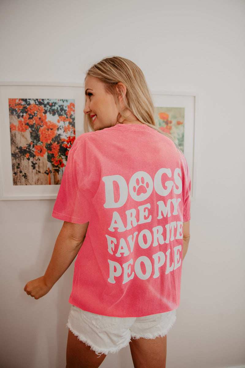 Dogs Are My Favorite People Wholesale Oversized Print Graphic Tee