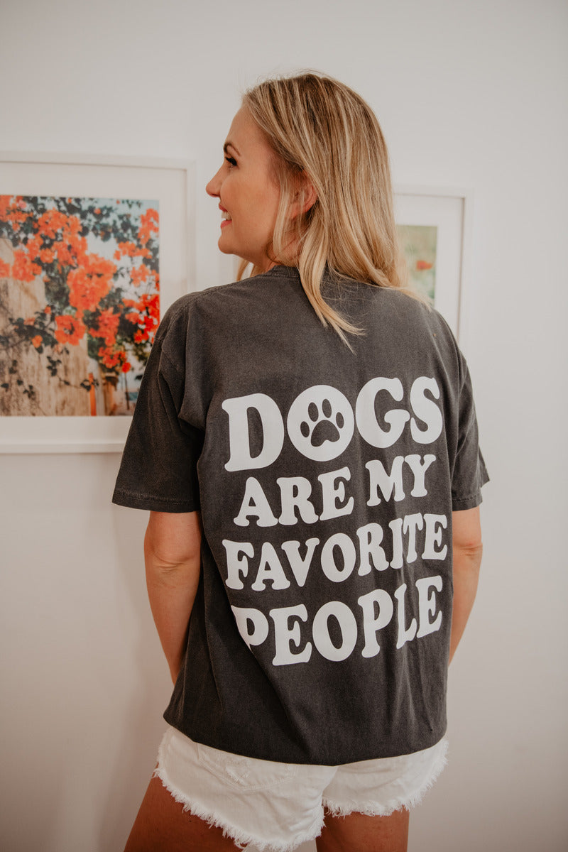 Dogs Are My Favorite People Wholesale Oversized Print Graphic Tee